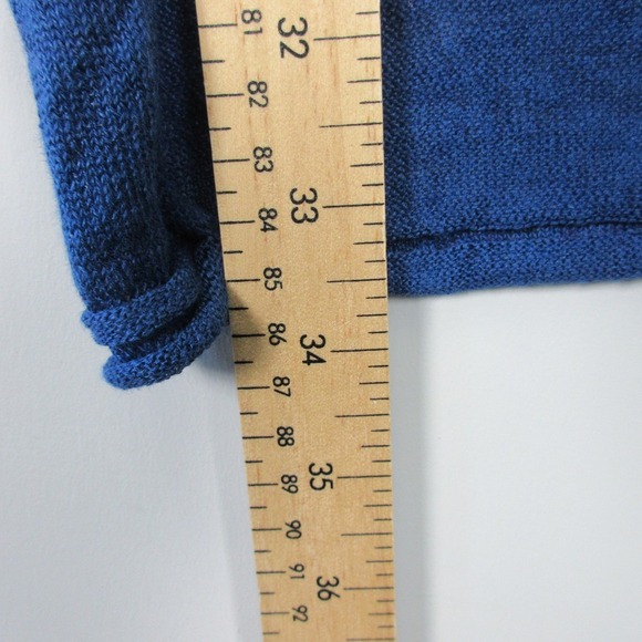 Gudrun Sjoden Linen Tunic Dress M Blue Long Sleeve Hi-Low Hem Relaxed Boho 276 - Picture 7 of 9